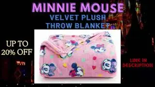 Pink Disney Minnie Mouse Blanket Soft Velvet Plush 72in Throw Big One 5ft x 6ft Oversized