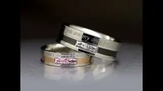 Engraved His and Hers Titanium Promise Rings Set by Gullei.com