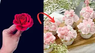 Basic Rose Piping Tutorial &ndash; Easy Buttercream Flower for Beginners 🌹🧁/Cake Decorating  #34