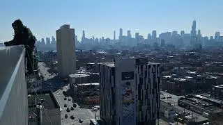 High Rise Window Cleaning in Chicago, Ashland and Division street.