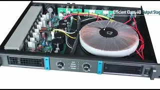 PT Series 1U analog amplifier with toroidal transformer.Low power, stable sound