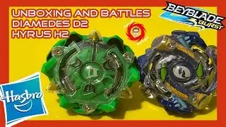 Hyrus H2 vs Diomedes D2 Unboxing and Battles Beyblade Burst