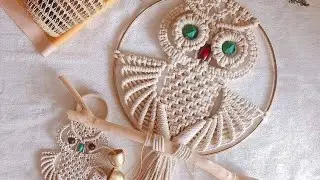 Коллекция 70 сов ручной работы в макраме.