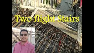 Design of two flight stairs تصميم السلم القلبتين