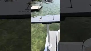 Floating Fire Table on a Lillipad Marine post mount.