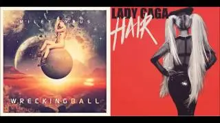 Miley Cyrus vs Lady Gaga - Wrecking Ball Hair