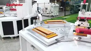 The video showcases our semi-automatic rotary screen printing machine.