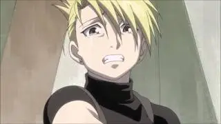 fma roy mustang & riza falling inside the black