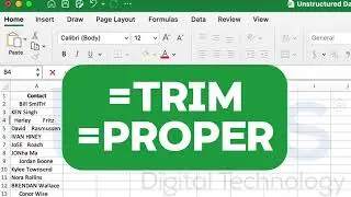 TRIM AND PROPER FUNCTION ON MICROSOFT EXCEL