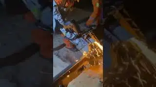 Saw cutting for rail replacement #railwayexam #atw #aluminothermite #rail #buckling