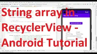 Show string array in Recycler View of your app - Android Studio Tutorial