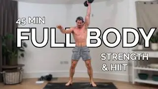 45-Minute Advanced Full Body Dumbbell Workout at Home | Strength + HIIT