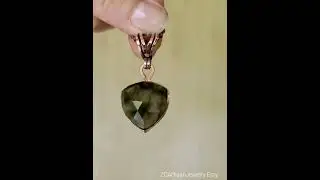 Medieval labradorite shield talisman pendant necklace handmade in antiqued copper