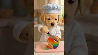 🐶🍊 Dog Chef Cutting Fruits 🍉 | ASMR Cooking Vibes #DogChef #ASMRShorts #CuteAnimals