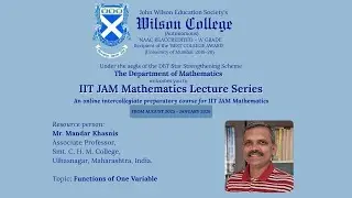 Day 38: Functions of One Variable by Mr. Mandar Khasnis