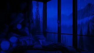 🔵Forest Haven: Cozy Retreat with Soothing Rain on Window & Wind Sounds for Deep Relaxation and Sleep