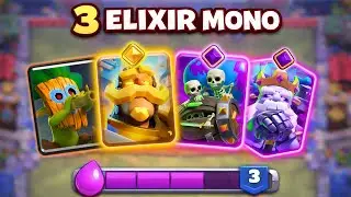 ΜΟΝΟ 3 elixir καρτες deck challenge!!!