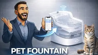 PETGUGU Cat Water Fountain - 8-layer purification (99.9% sterilization), AI-Powered Health Reports