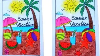 Best  summer vacation homework front page design/cover design  summer vacation/A4 SHEET design