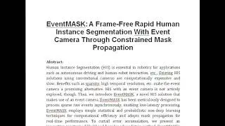 EventMASK  A Frame Free Rapid Human Instance Segmentation With Event Camera Through Constrained Mask