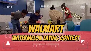 The craziest watermelon eating contest *walmart employees* #funny #eatingcontest #viral #fyp