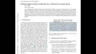 Understanding entropy production via a thermal zero-player game