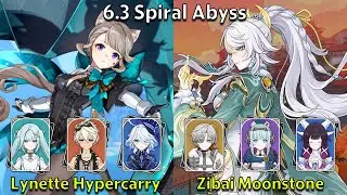 C6 Lynette Hypercarry & C1 Zibai Moonstone - Genshin Impact 6.3 Spiral Abyss Full Clear