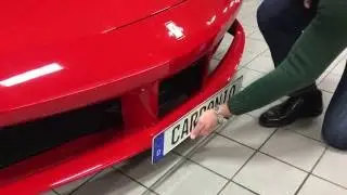 Carbonio No Drill F488 License Plate Mount