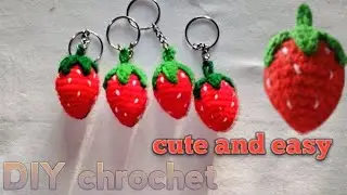 Chrochet strawberry 🍓 cute and easy tutorial 🧶🍓..