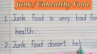 10 lines essay on Junk Food for children|| 10 easy lines essay on Unhealthy/ Junk Food|| Sus Rangoli