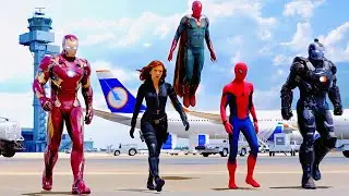 Team Iron Man Assembles at Airport | Epic Marvel Moment [4K Scene]