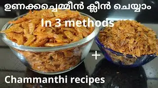 How to Clean Dry Prawns //Unakka chemmeen chammanthi Recipes // Dry Prawns Recipe