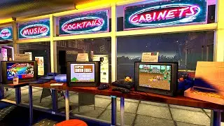 Retro Arcade Ambience | 80s Video Game Ambient & Heavy Rain Sounds