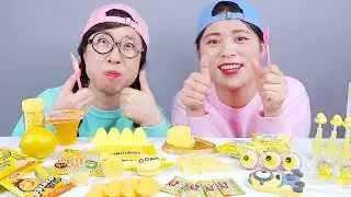 M&oacute;n tr&aacute;ng miệng thạch m&agrave;u v&agrave;ng Mukbang DONA