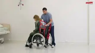 Molift RgoSling Padded - How to fold and apply on a user in wheelchair