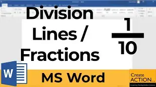 How to add a Division Line in Word (Fractions in Word)
