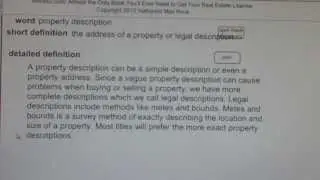 property description Real Estate License Exam Study Guide AgentExamPass.com