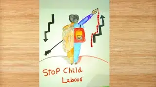 Labour day drawing easy ||stop child labour drawing|| Labour day