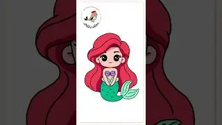 How To Draw Ariel From Little Mermaid #artducation #howtodraw #ariel #littlemermaid #drawing #shorts