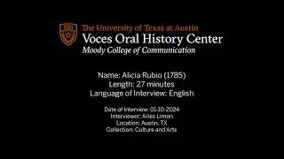 Alicia Rubio (1785) - Voces Oral History Center