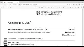 IGCSE ICT 0417 May/June 2021 Paper 21 Word