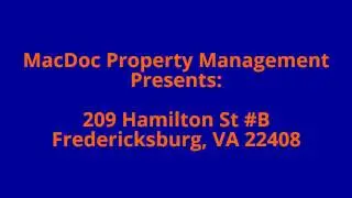 209 Hamilton St Unit B, Fredericksburg, VA 22408