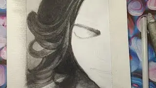 girls half face sketching LIVE ✨️ @PratimaKaushal-w3y