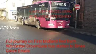 *STUNNING ZF* Full journey on First Midland Red from Worcester CrownGate bus station to Dines Green