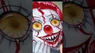 Killer Clowny full colored pencil art#art #drawing #clown #clownart#coloredpencil#horror#fyp#shorts