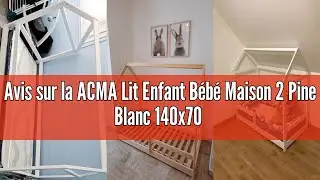 Avis sur la ACMA Lit Enfant B&eacute;b&eacute; Maison 2 Pine Blanc 140x70 160x80 180x80 200x90 (Naturel, 140x70)
