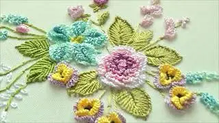 Dimensional Embroidery Delicate bouguet of Flowers