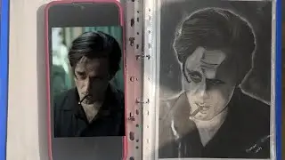 Akshaye Khanna Dark Charcoal Portrait | Bollywood Actor Drawing