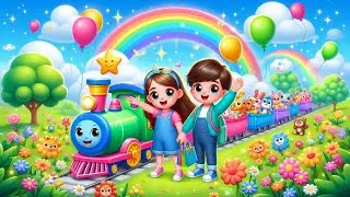 Kids Cartoon Songs - Train, Animals, and Counting Fun! 🐾📊 Momo Mirth