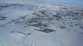 Bashaw Alberta from the air, Feb19-2018